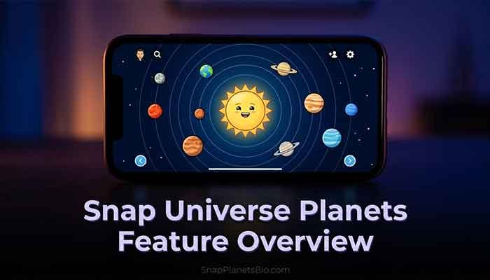 Snap Universe Planets Feature Shown On A Phone Screen With Orbiting Friend Planets
