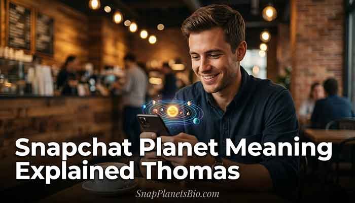 Man Checking Snapchat Planet Meaning On His Phone At A Coffee Shop