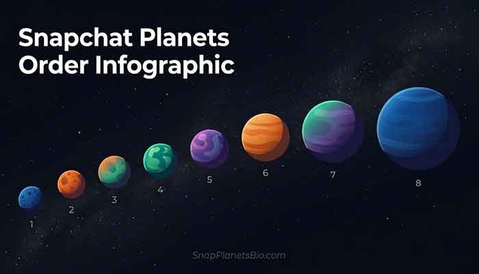 Snapchat Planets Order Infographic Showing All Eight Best Friend Rankings