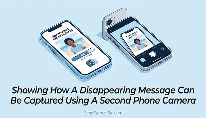 Illustration Showing How A Disappearing Message Can Be Captured Using A Second Phone Camera