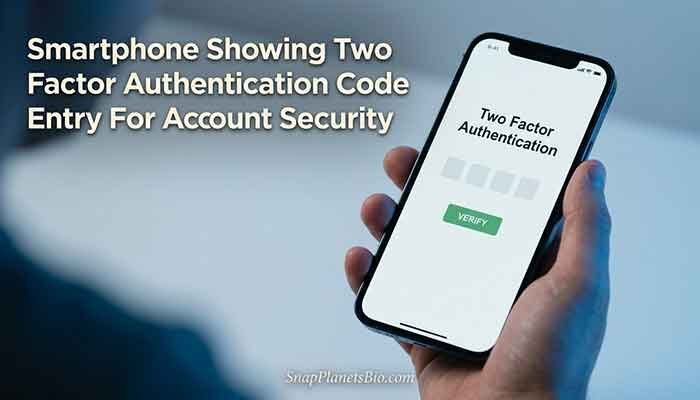 Smartphone Showing Two Factor Authentication Code Entry For Account Security