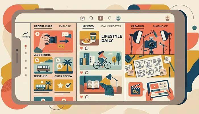 Conceptual graphic representing short-form vlog and lifestyle video content